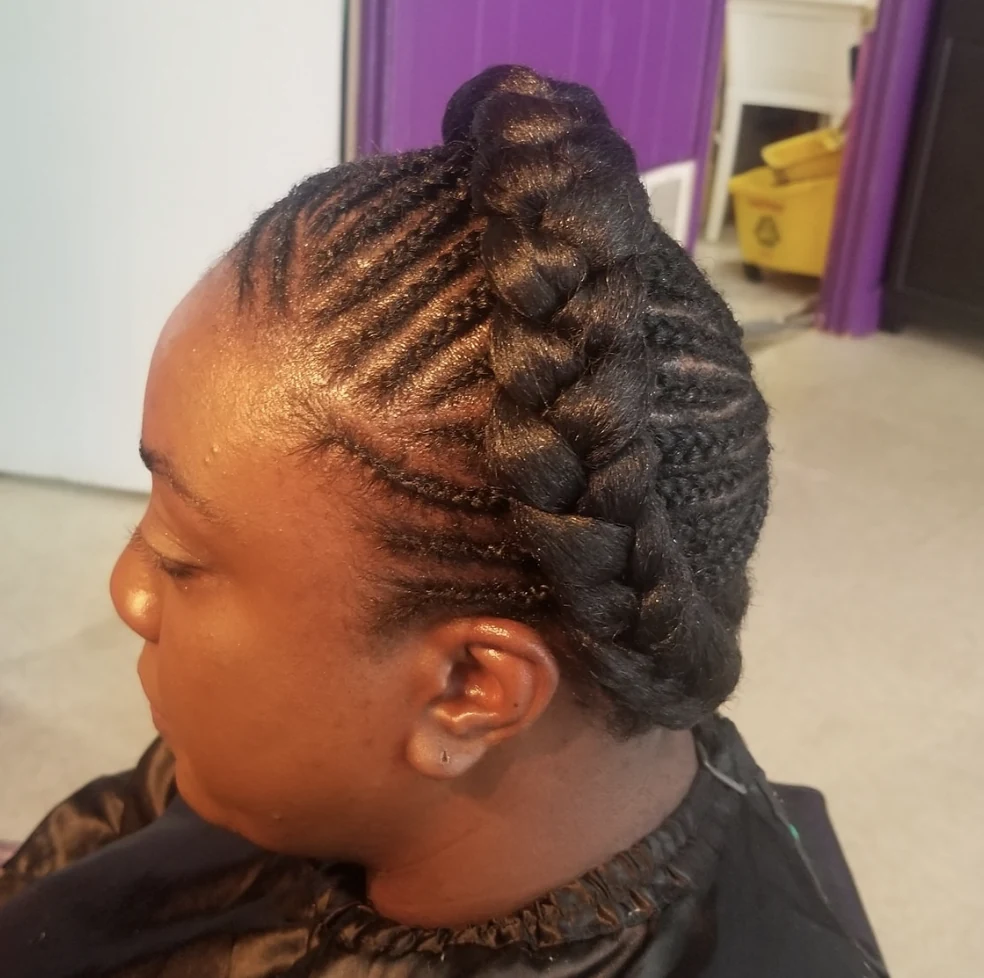 Cornrow updo