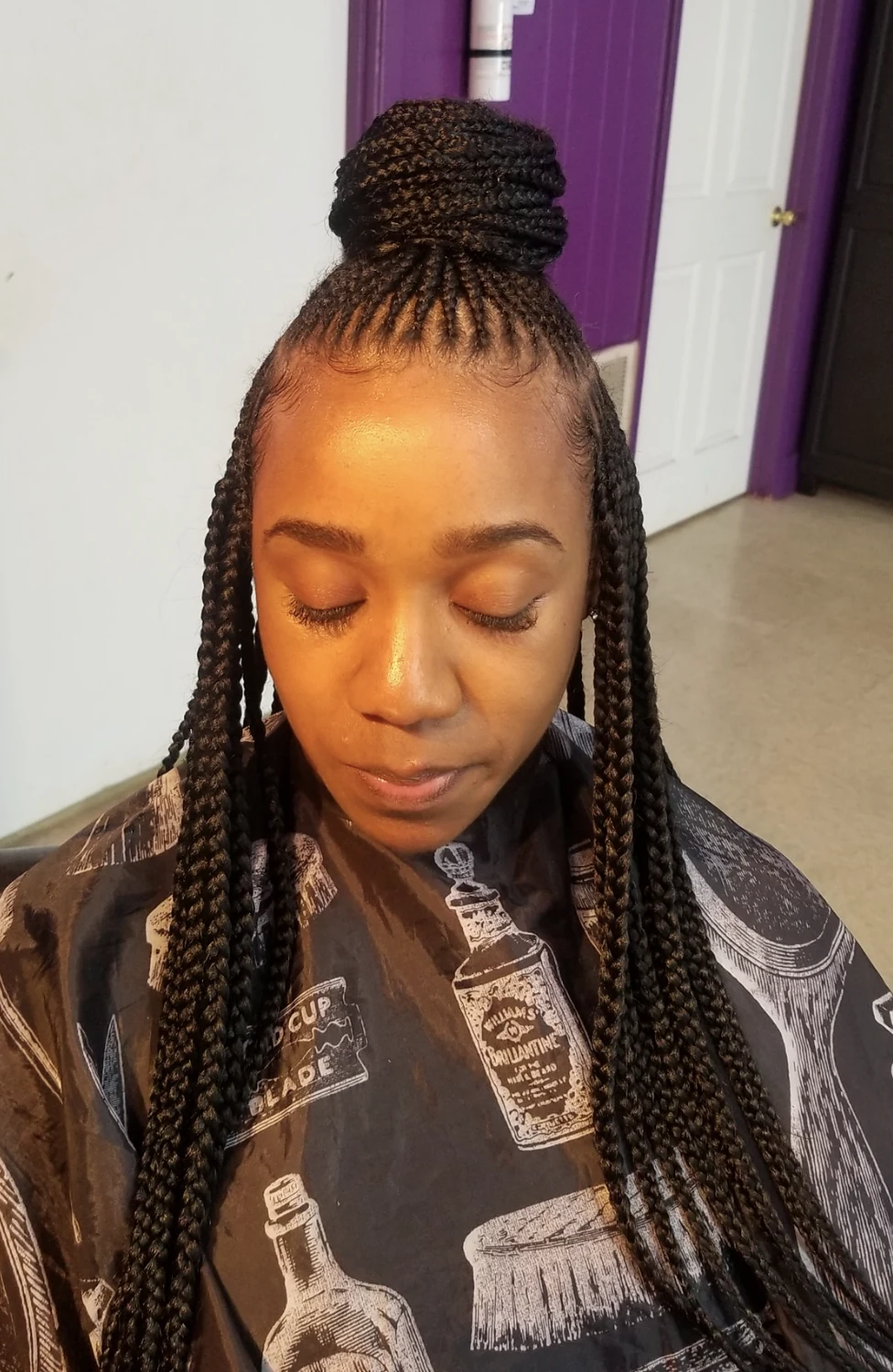 Half-up braids style